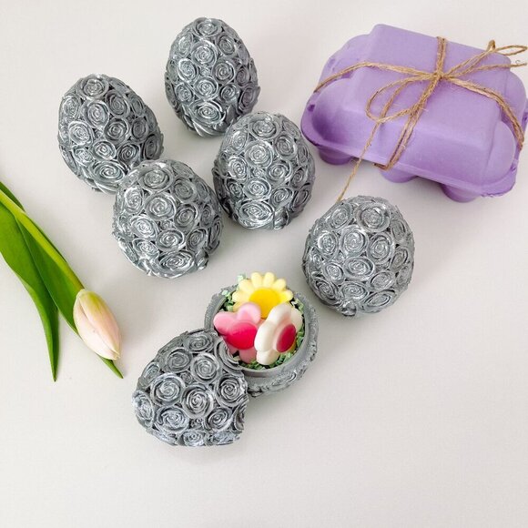 Rose-Covered Easter Eggs โ Handcrafted Party Favors, Spring Decor, Wedding Gifts - Picture 1 of 9